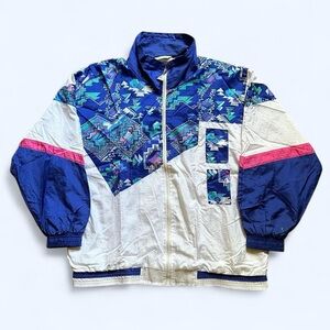 Vintage 1990s Geometric Windbreaker Jacket L